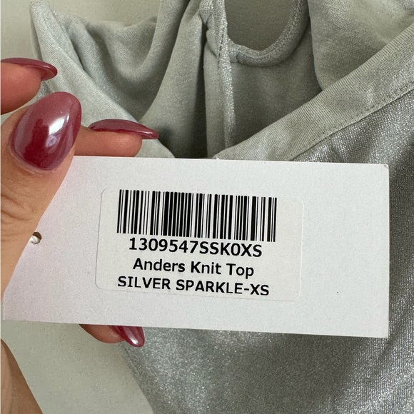 NWT Reformation Anders knit top in silver sparkle - Picture 7 of 7